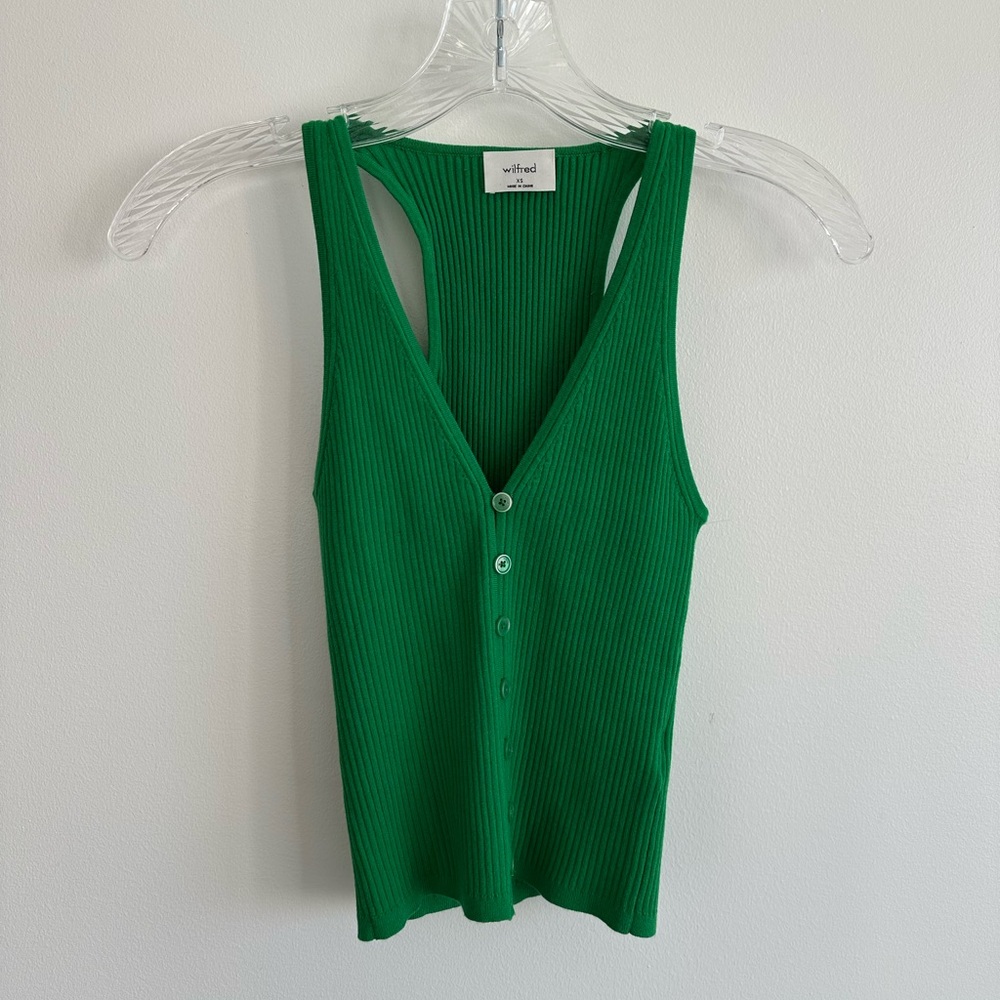 Wilfred Green Ribbed Tank Top